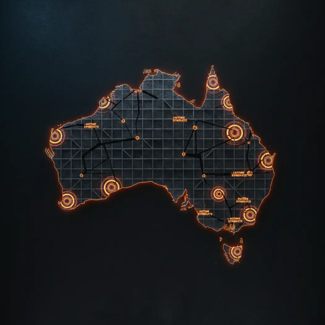 Map of Australian syndicate nodes